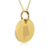 Alabama Map Engraved Charm Necklace - 18K Gold Plate