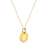 Arkansas Map Engraved Charm Necklace - 18K Gold Plate