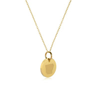 Arkansas Map Engraved Charm Necklace - 18K Gold Plate