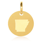 Arkansas Map Engraved Charm Necklace - 18K Gold Plate