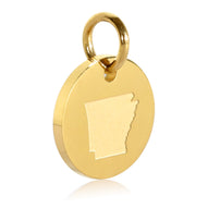 Arkansas Map Engraved Charm