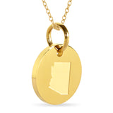 Arizona Map Engraved Charm Necklace - 18K Gold Plate