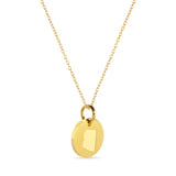 Arizona Map Engraved Charm Necklace - 18K Gold Plate