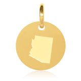 Arizona Map Engraved Charm Necklace - 18K Gold Plate