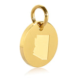 Arizona Map Engraved Charm Necklace - 18K Gold Plate