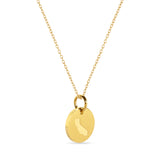 California Map Engraved Charm Necklace - 18K Gold Plate