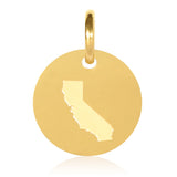 California Map Engraved Charm Necklace - 18K Gold Plate