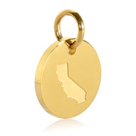 California Map Engraved Charm