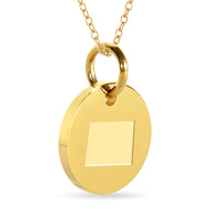 Colorado Map Engraved Charm Necklace - 18K Gold Plate