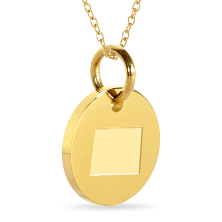 New Jersey Map Engraved Charm Necklace - 18K Gold Plate