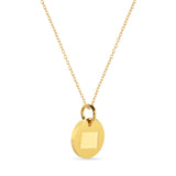 Colorado Map Engraved Charm Necklace - 18K Gold Plate