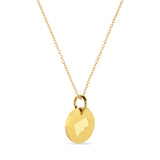 Connecticut Map Engraved Charm Necklace - 18K Gold Plate