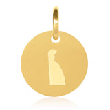 Delaware Map Engraved Charm Necklace - 18K Gold Plate