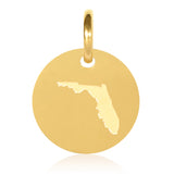 Florida Map Engraved Charm Necklace - 18K Gold Plate