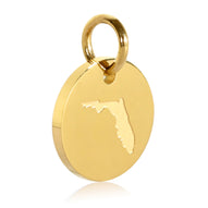 Florida Map Engraved Charm