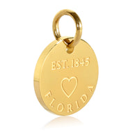 Florida Map Engraved Charm