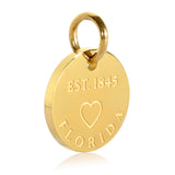 Florida Map Engraved Charm Necklace - 18K Gold Plate