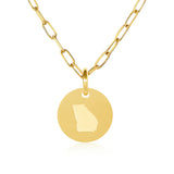 Georgia Map Paperclip Necklace - 18K Gold Finish