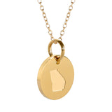 Georgia Map Charm Necklace - 18K Gold Finish