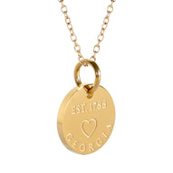 Georgia Map Charm Necklace - 18K Gold Finish