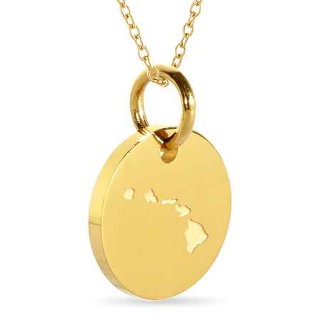 Montana Map Engraved Charm Necklace - 18K Gold Plate