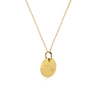 Hawaii Map Engraved Charm Necklace - 18K Gold Plate