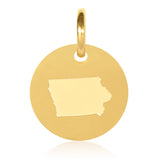 Iowa Map Engraved Charm