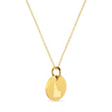 Idaho Map Engraved Charm Necklace - 18K Gold Plate