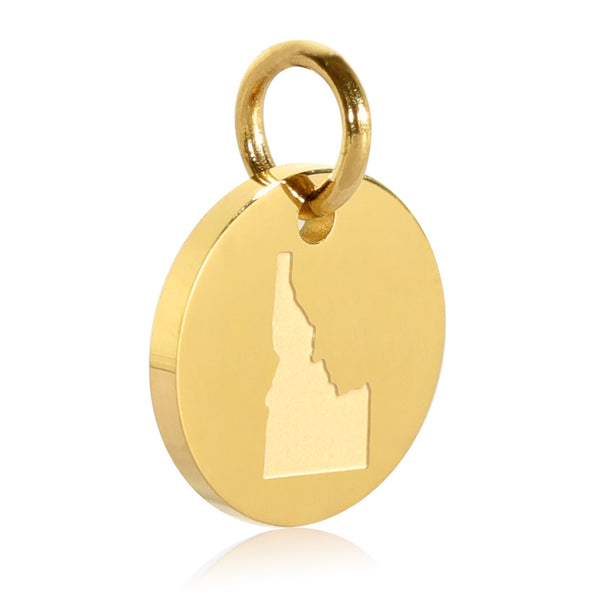 Idaho Map Engraved Charm