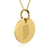 Indiana Map Engraved Charm Necklace - 18K Gold Plate