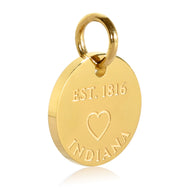 Indiana Map Engraved Charm