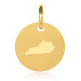 Kentucky Map Engraved Charm Necklace - 18K Gold Plate