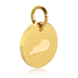 Kentucky Map Engraved Charm Necklace - 18K Gold Plate