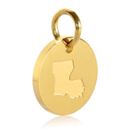 Louisiana Map Engraved Charm