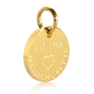 Massachusetts Map Engraved Charm