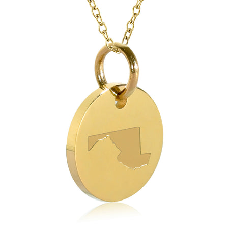 Maryland Map Engraved Charm