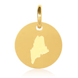 Maine Map Engraved Charm Necklace - 18K Gold Plate