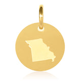 Missouri Map Engraved Charm Necklace - 18K Gold Plate