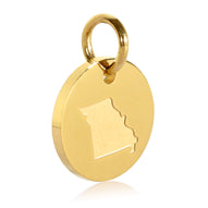 Missouri Map Engraved Charm