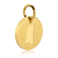 Mississippi Map Engraved Charm