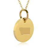 Montana Map Engraved Charm Necklace - 18K Gold Plate