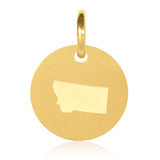 Montana Map Engraved Charm Necklace - 18K Gold Plate