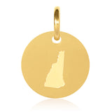 New Hampshire Map Engraved Charm Necklace - 18K Gold Plate