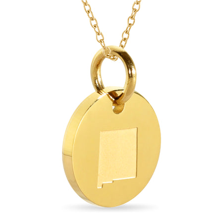 Minnesota Map Engraved Charm Necklace - 18K Gold Plate