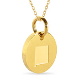 New Mexico Map Engraved Charm Necklace - 18K Gold Plate