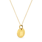 New Mexico Map Engraved Charm Necklace - 18K Gold Plate