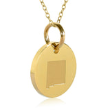 New Mexico Map Engraved Charm Necklace - 18K Gold Plate