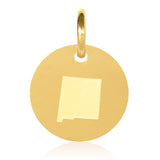 New Mexico Map Engraved Charm Necklace - 18K Gold Plate