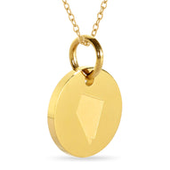 Nevada Map Engraved Charm Necklace - 18K Gold Plate