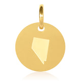 Nevada Map Engraved Charm Necklace - 18K Gold Plate